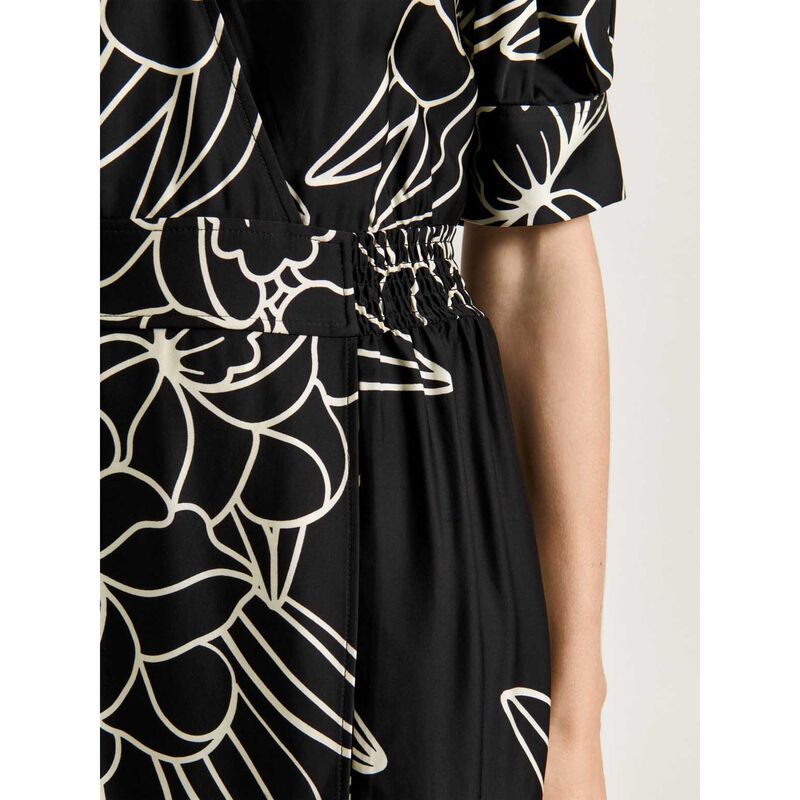 Veronika Maine Black Orchid Border Print Shirt Dress image number 2